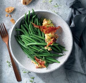 Recepta de mongeta tendra a la carbonara